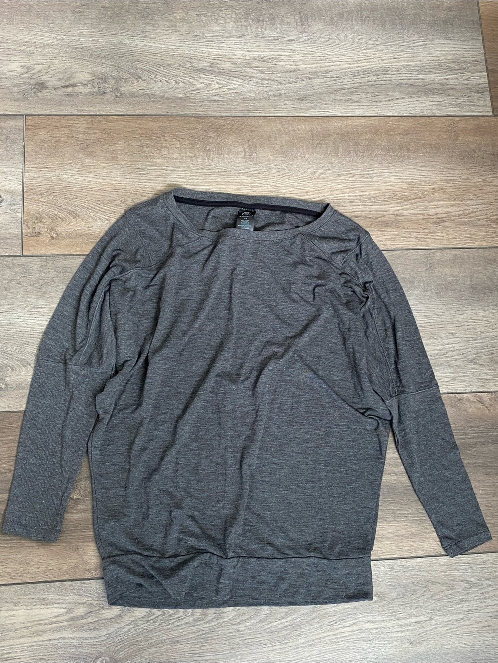 Champion Long Sleeve Tee in Charcoal Gray